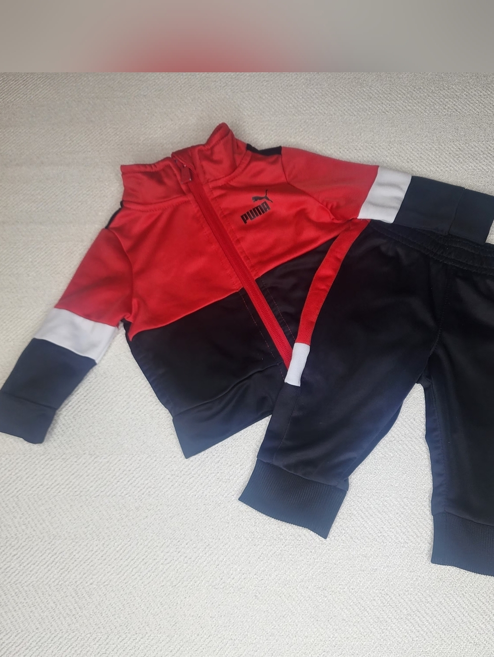 Puma Red and Black Toddler Track Suit Y2K
